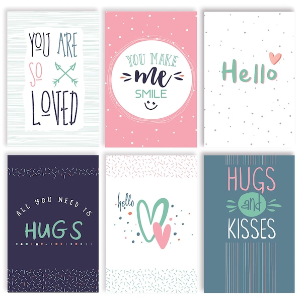 Better Office Products Thinking of You, Friendship Cards & Envs, 4in x 6in 6 Fun Modern Cover Designs, Blank Inside, 100PK 64562 - main